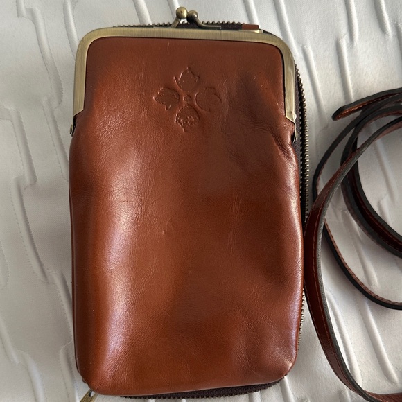 Patricia Nash Pertina Brown Leather crossbody wallet/phone case - Picture 2 of 7